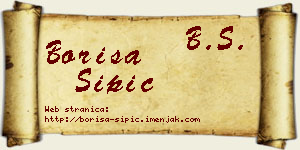 Boriša Šipić vizit kartica